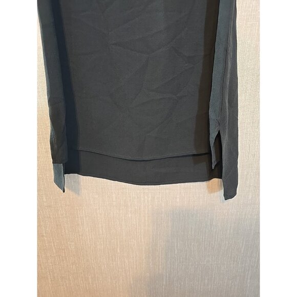 NEW EILEEN FISHER Silk Georgette Crepe Long Shell in Graphite size XXS New - Picture 2 of 12